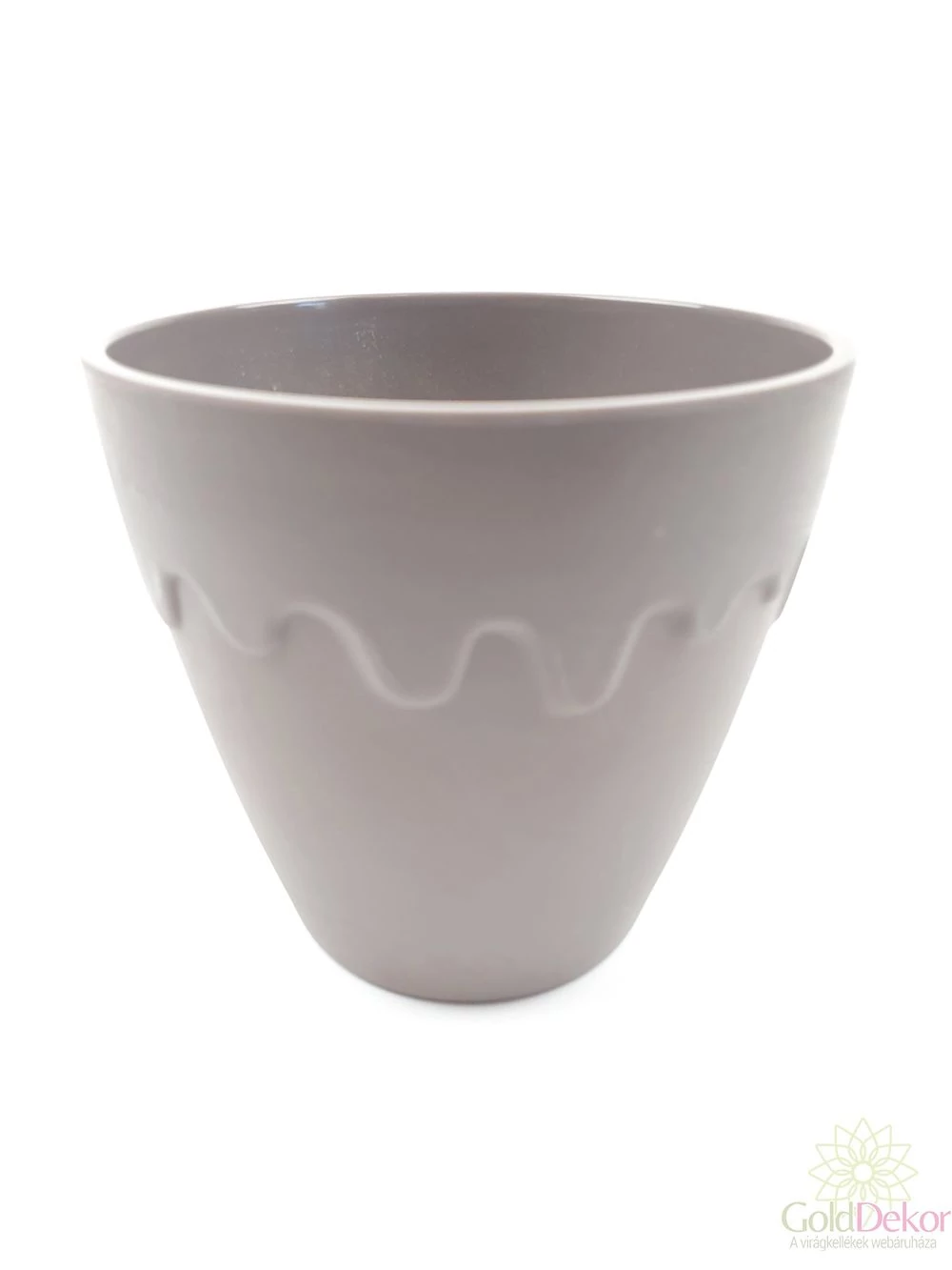 Havas mintás műanyag kaspó 11 cm - szürke