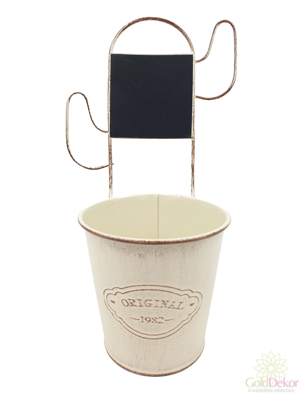 Kaktusz táblás bádog vödör - Krém