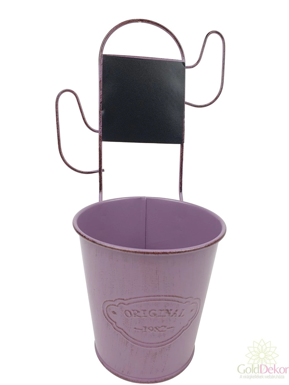 Kaktusz táblás bádog vödör - Lila