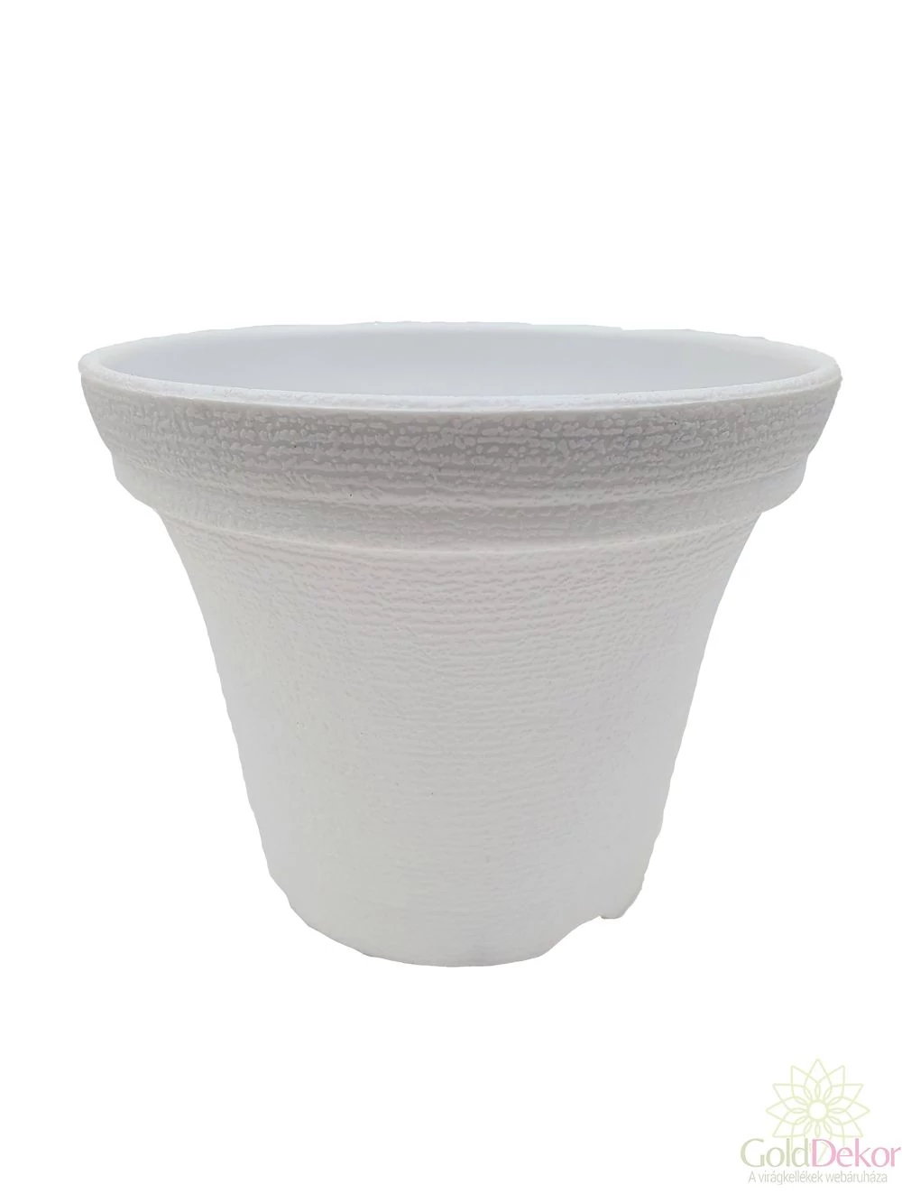 Rücskös mintás műanyag cserép - Fehér