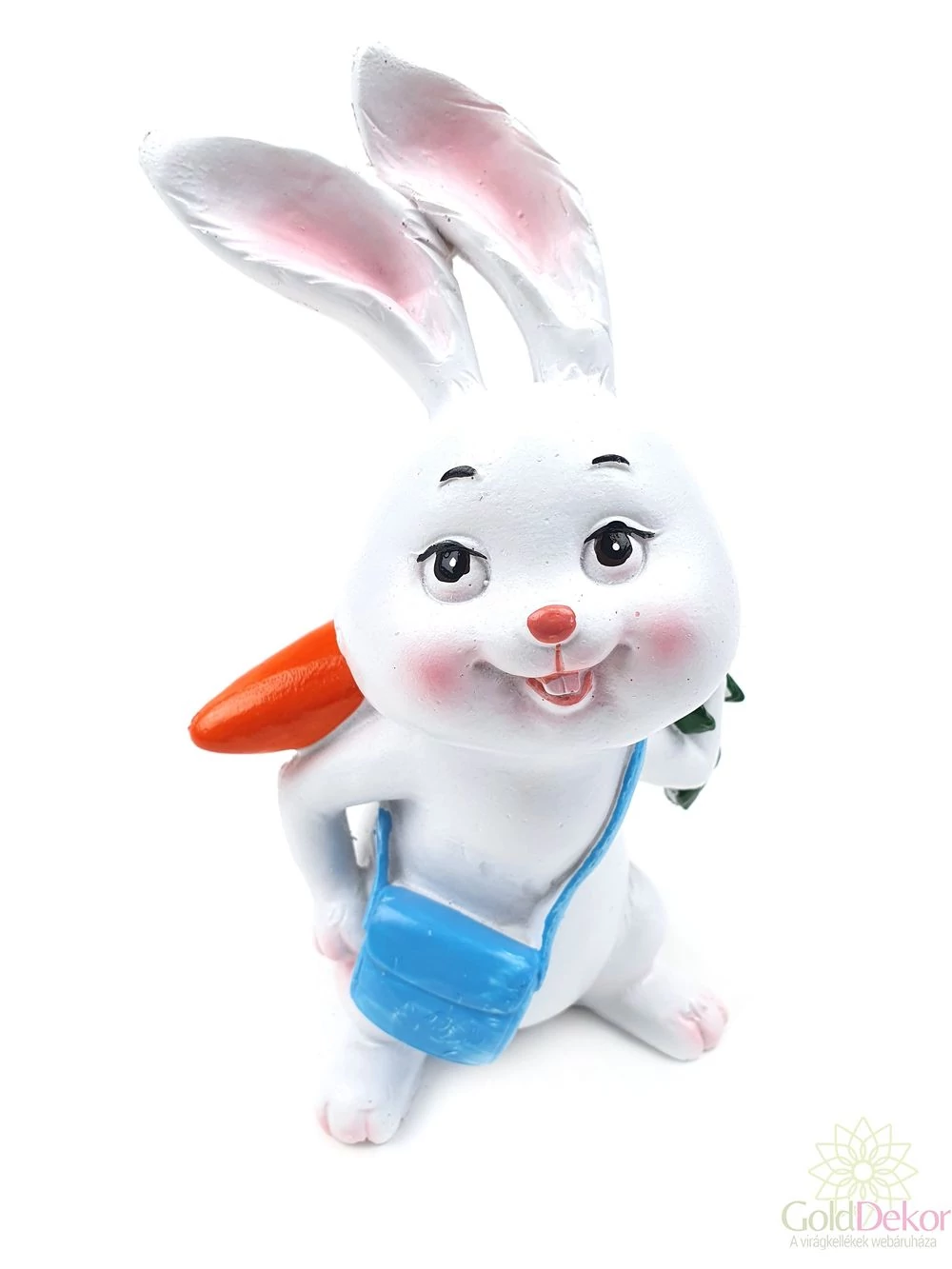 Nagy fehér nyuszi figura répával - A