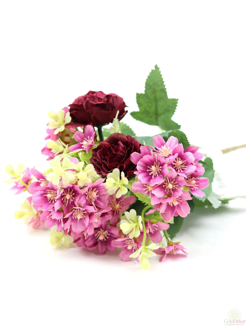 Vegyes virágú színes csokor - Pink-bordó