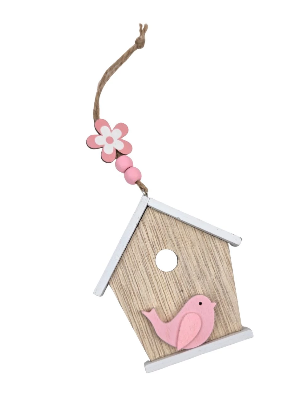 Fehér tetejű madárházikó - rózsaszín madárral