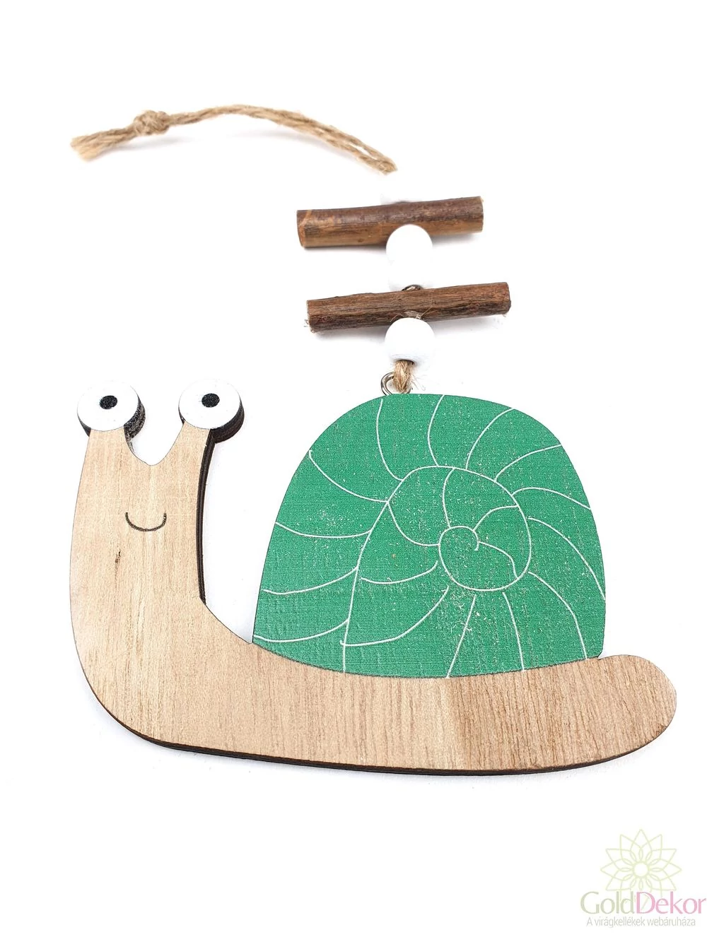 Akasztós csiga - zöld házzal