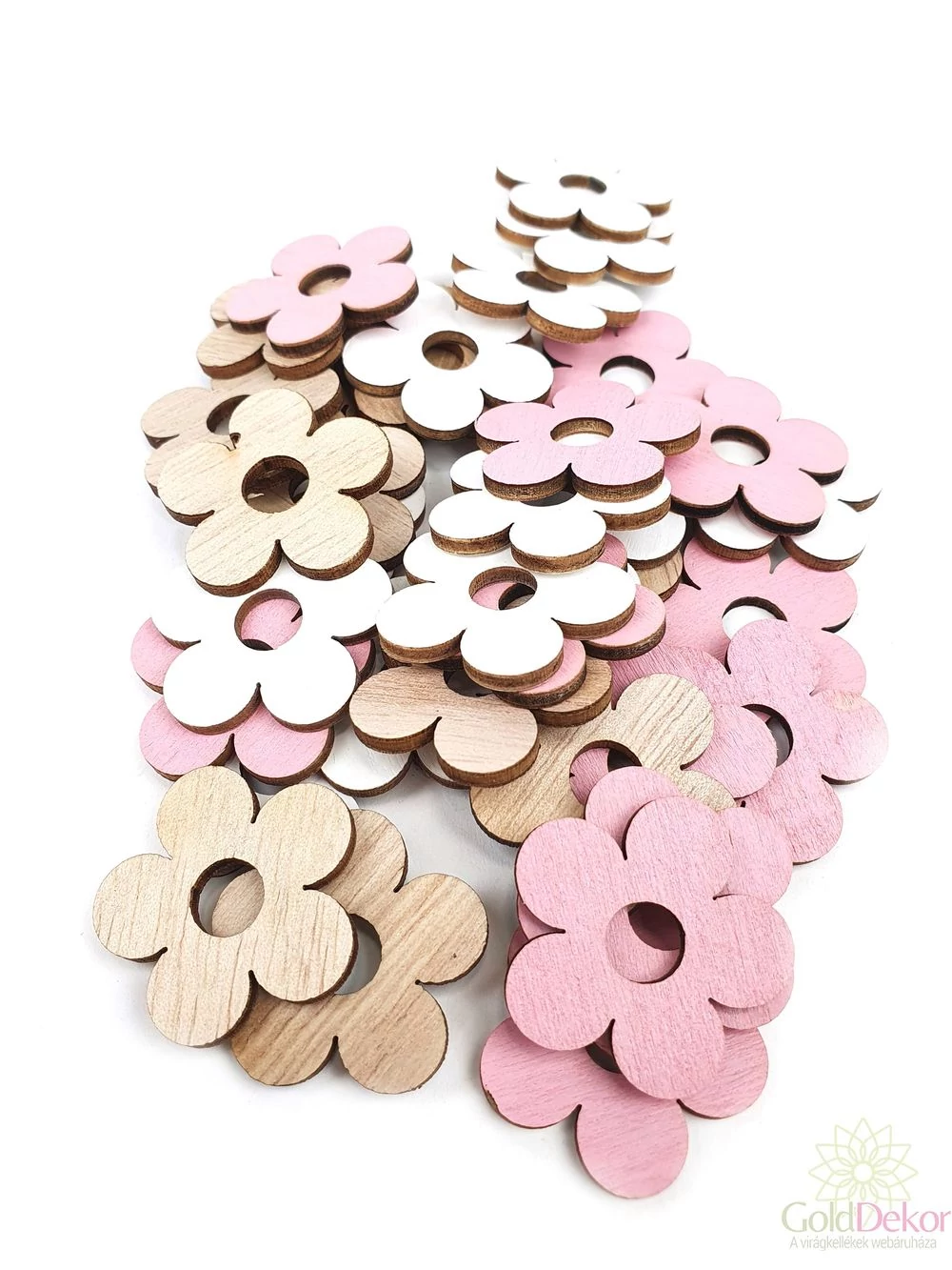 Fa virág natúr-fehér-rózsaszín csomagos