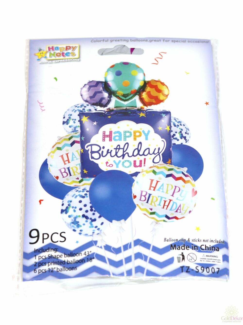 Happy Birthday  9 db-os lufi szett - Kék