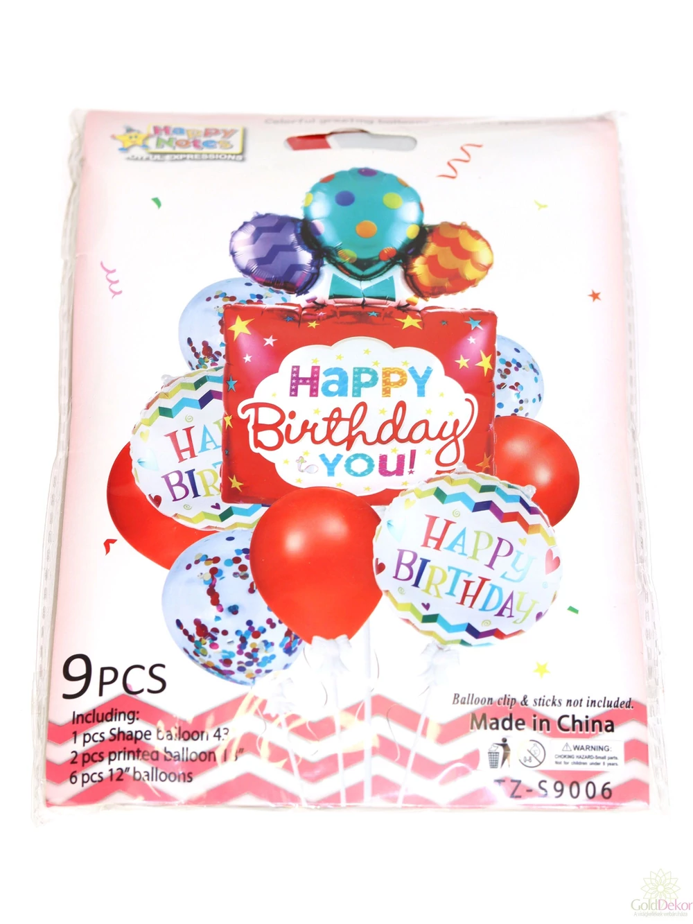 Happy Birthday  9 db-os lufi szett - Piros Happy Birthday  9 db-os lufi szett - Piros