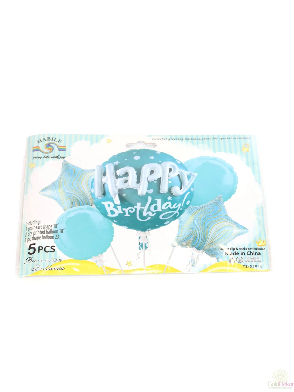 Happy birthday 5 db-os lufi szett - Menta Happy birthday 5 db-os lufi szett - Menta