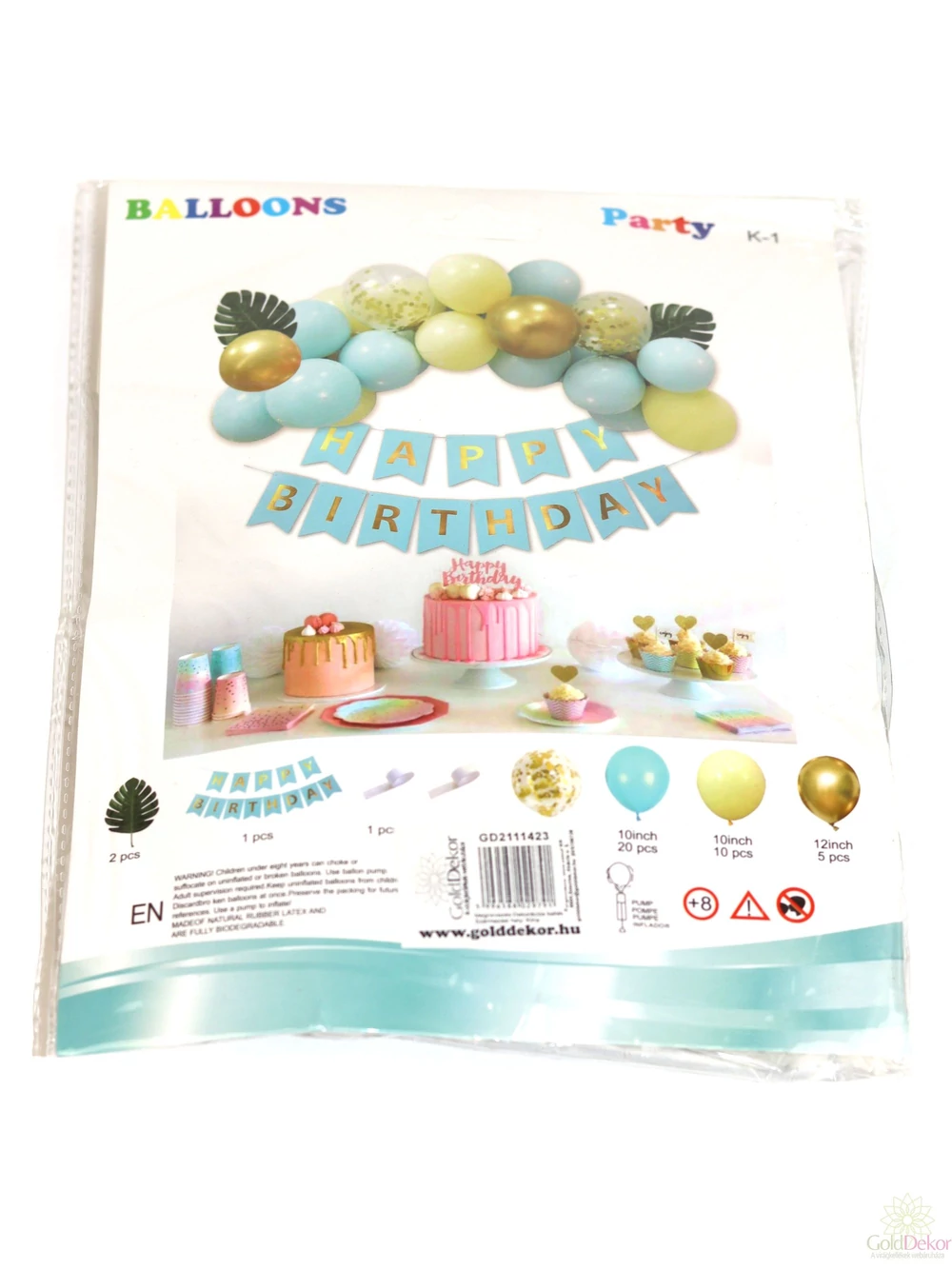 Lufi szett Happy Birthday felirattal - Menta Lufi szett Happy Birthday felirattal - Menta