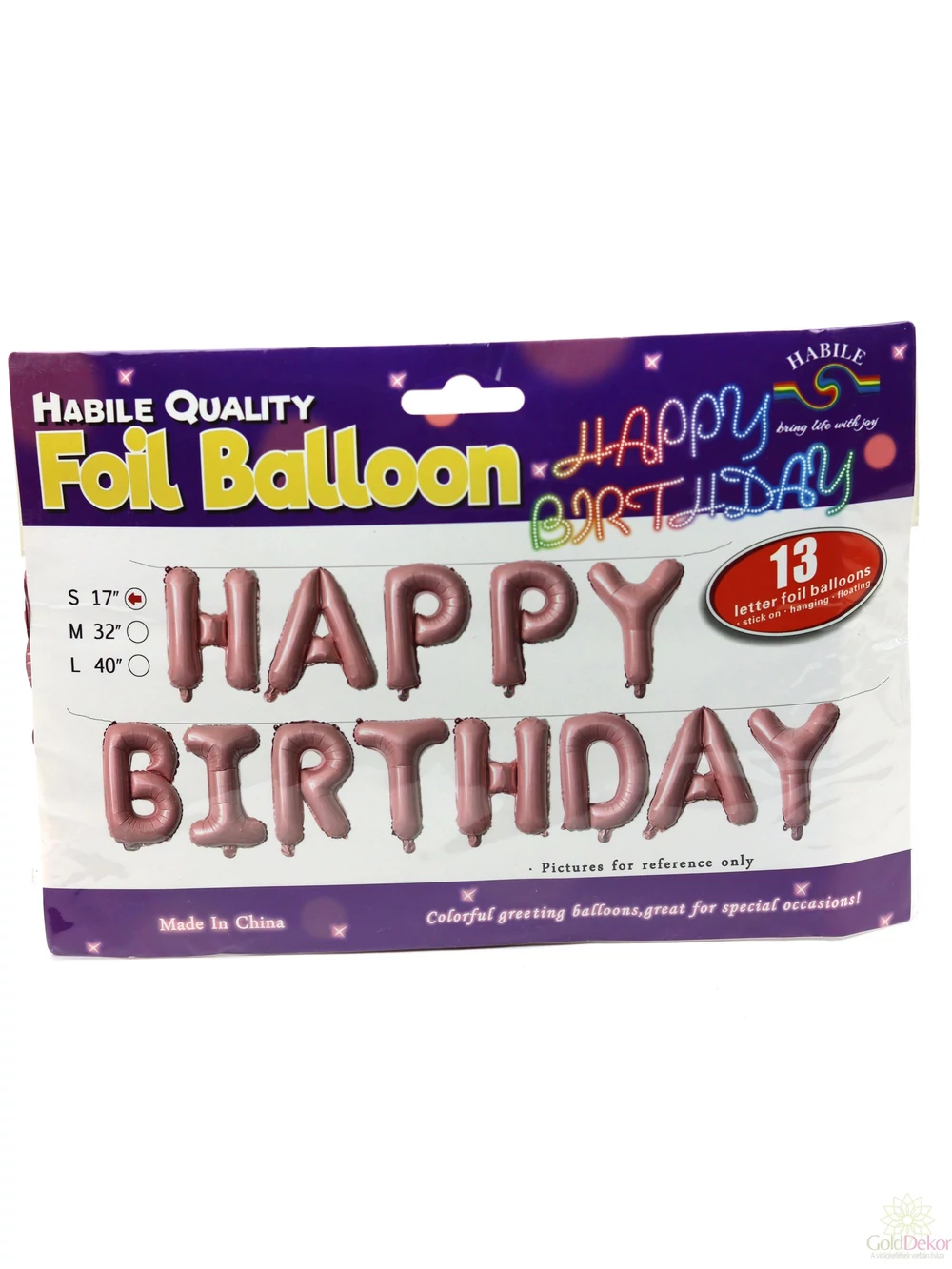 Happy Birthday lufi betűk - Rózsaszín Happy Birthday lufi betűk - Rózsaszín