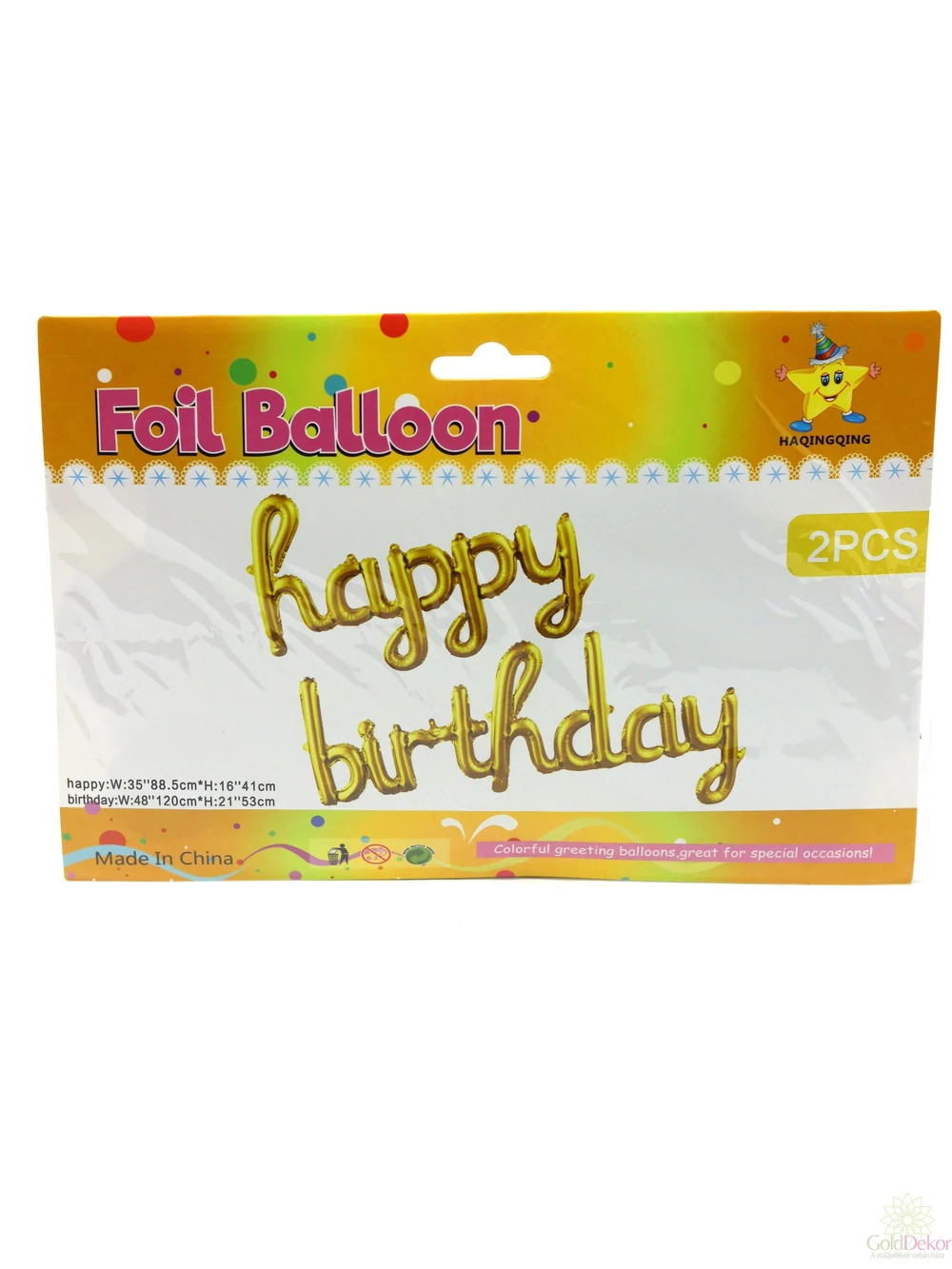 Happy Birthday lufi felirat - Arany Happy Birthday lufi felirat - Arany