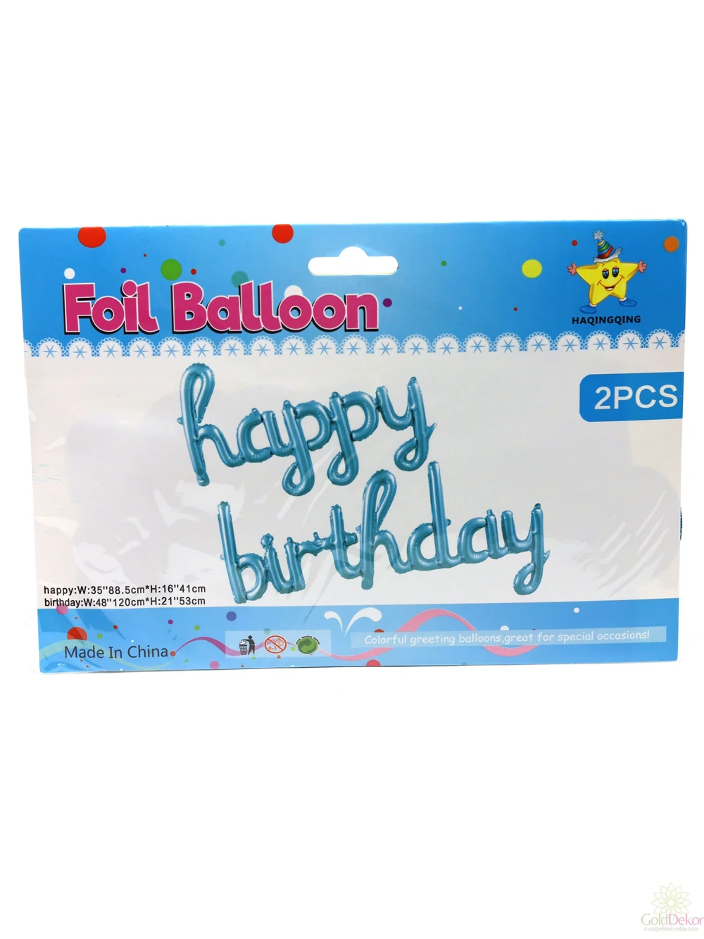 Happy Birthday lufi felirat - Kék Happy Birthday lufi felirat - Kék