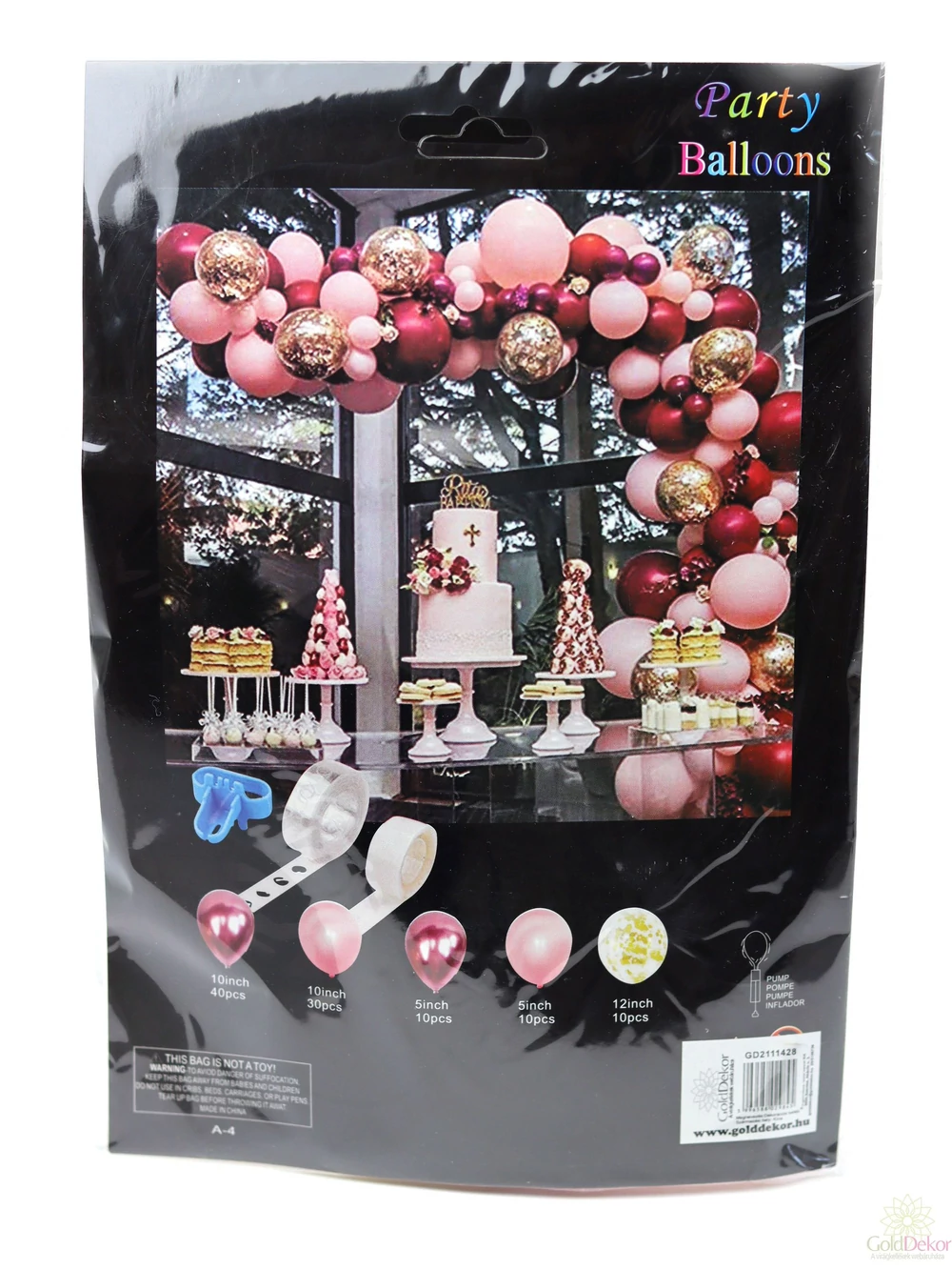 Party lufi szett - Rózsaszín-mályva Party lufi szett - Rózsaszín-mályva