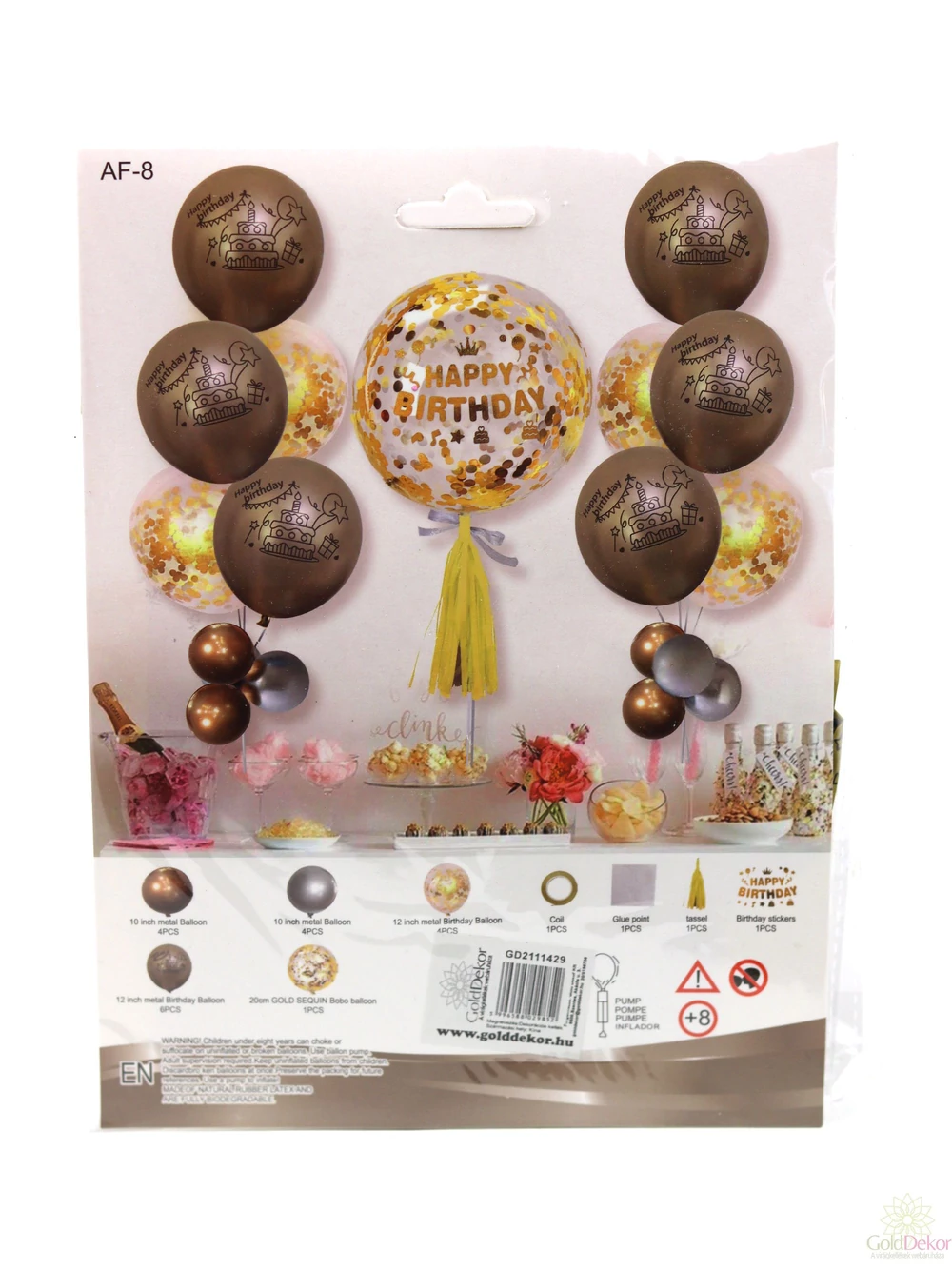 Arany flitteres lufi szett Happy Birthday - Arany Arany flitteres lufi szett Happy Birthday - Arany