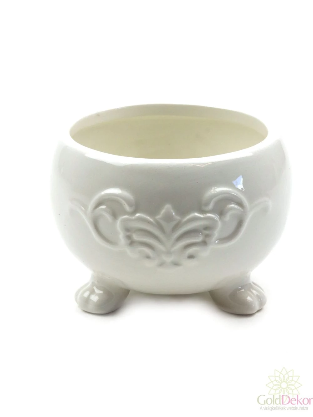 Inda mintás talpas kaspó - kerek