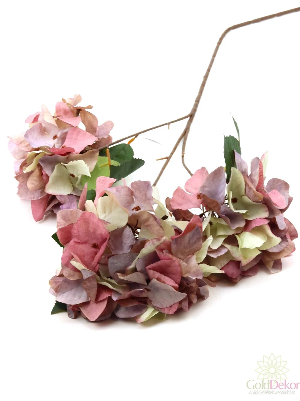 3 fejes hortenzia ág 84 cm - Mályva