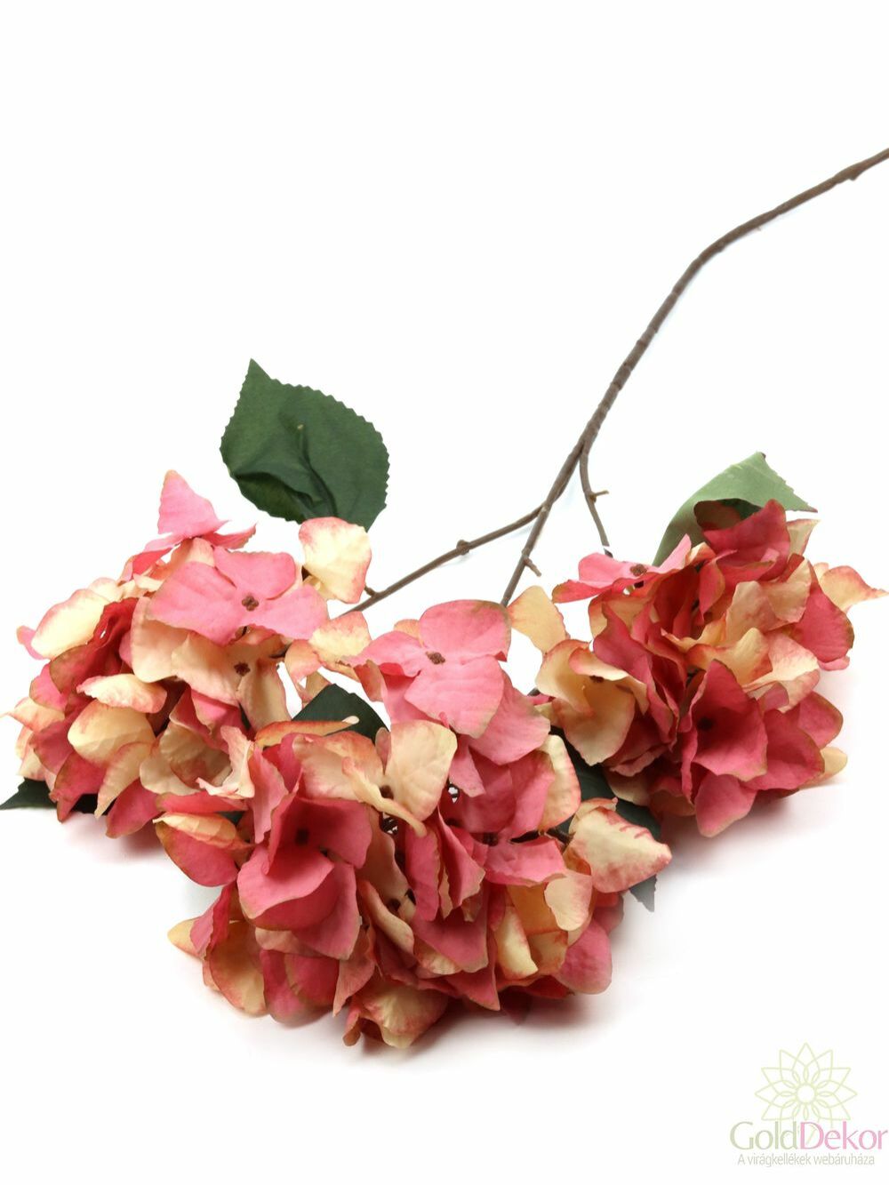 3 fejes hortenzia ág 84 cm - Rózsaszín