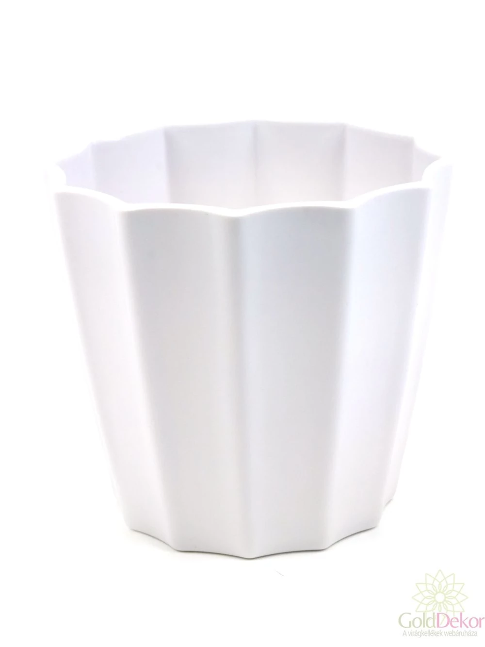 Formázott műanyag kaspó C - Fehér