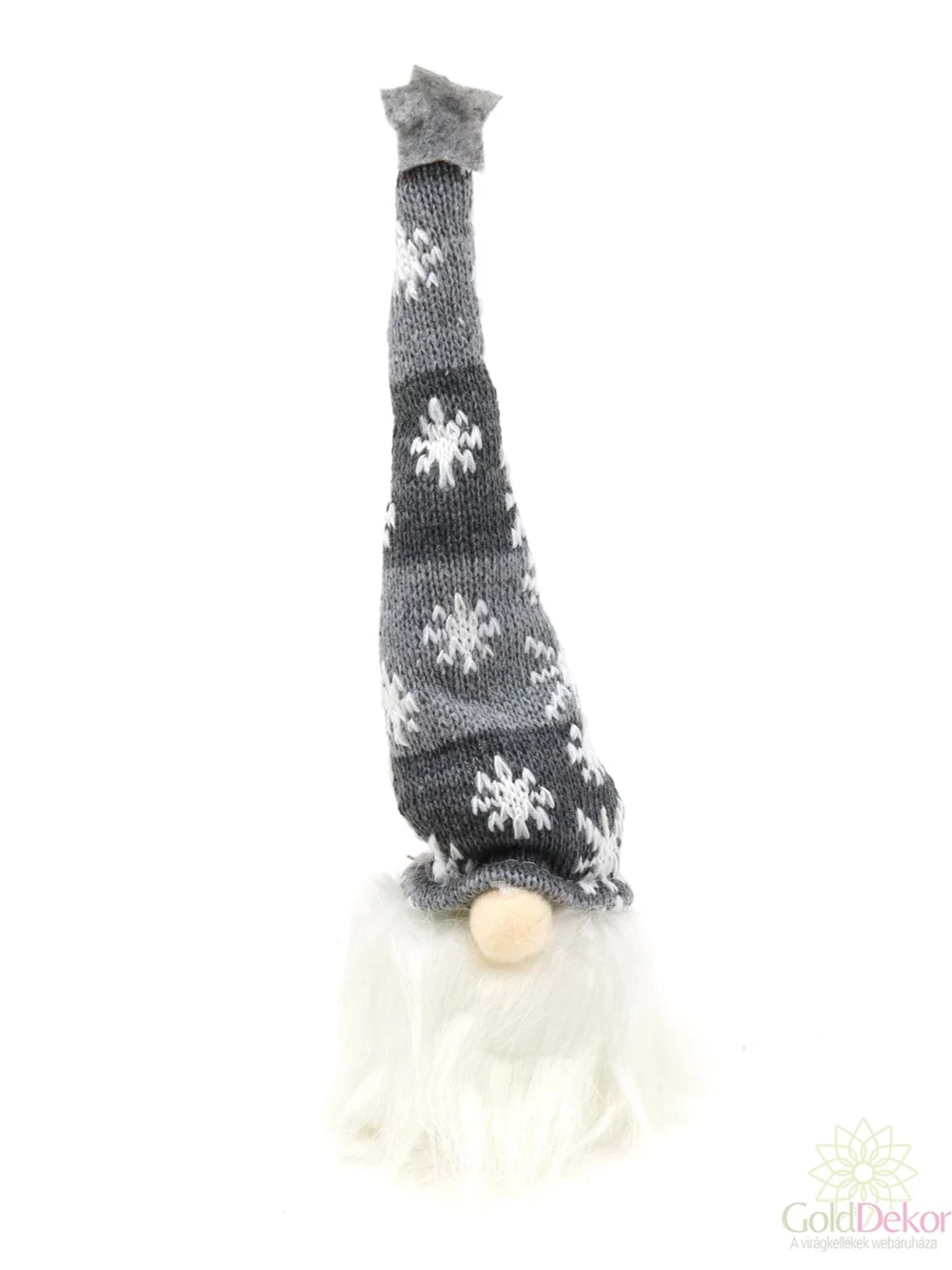 Hópehely mintás led manó - Szürke