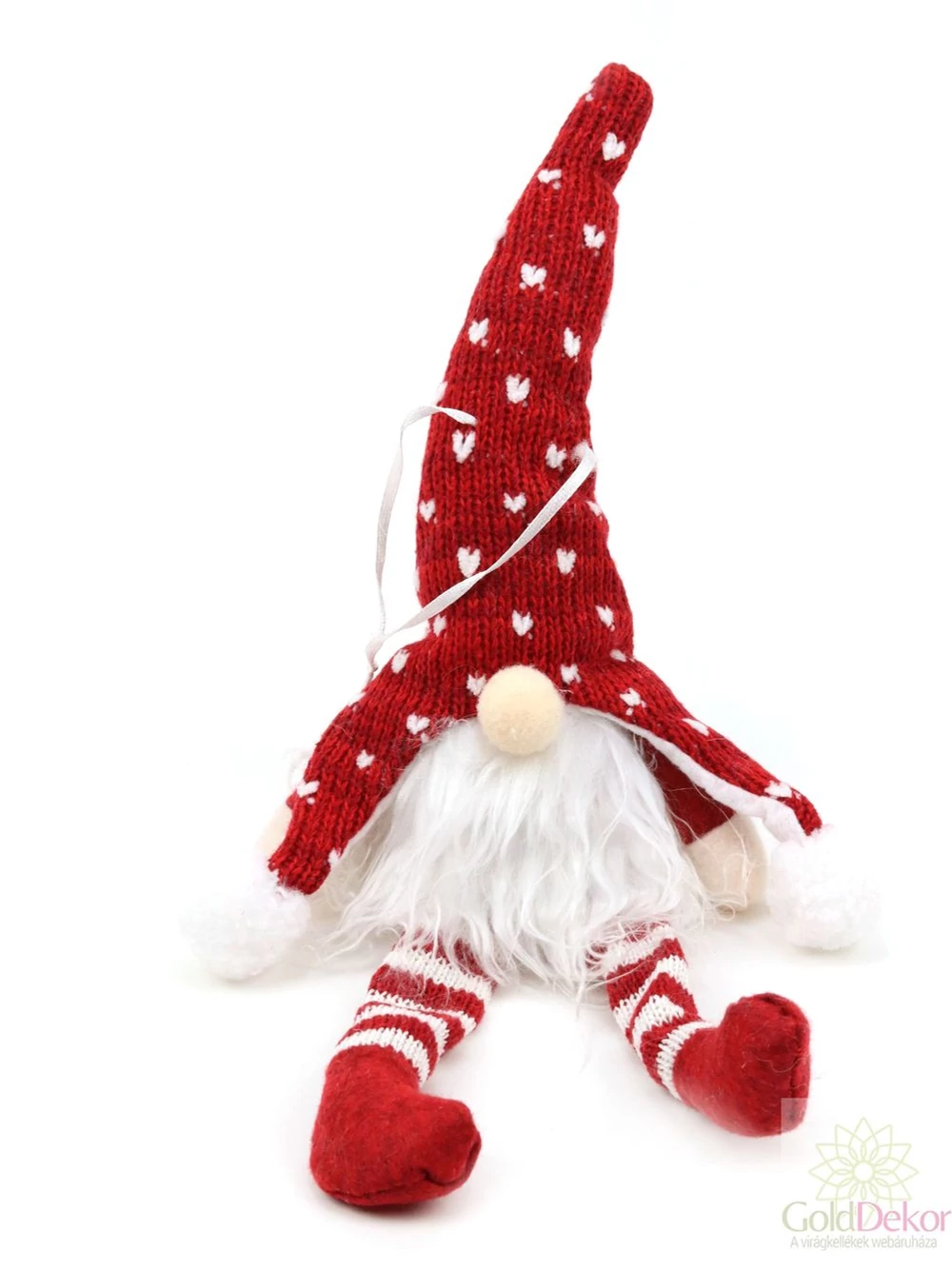 Nagy sapkás ledes manó - Piros