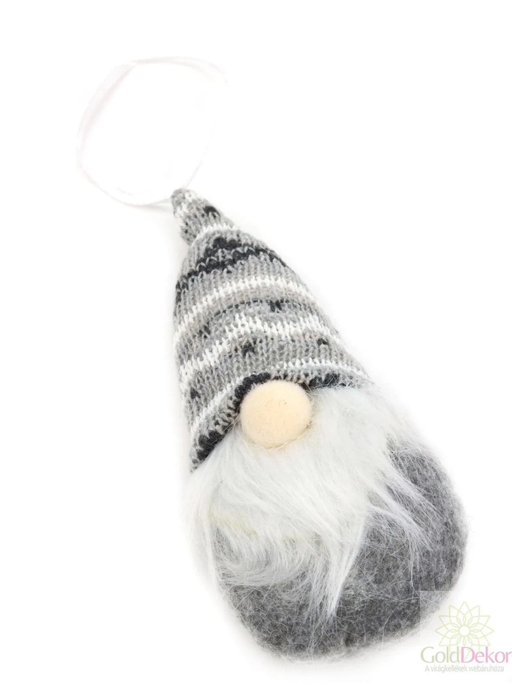 Akasztós textil manó - Szürke