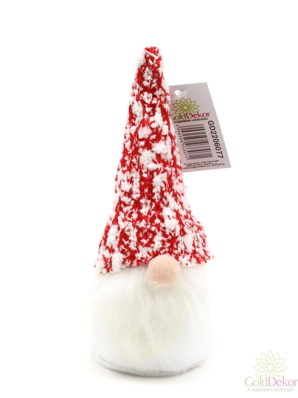 Filc manók 15,5 cm - Fehér-piros