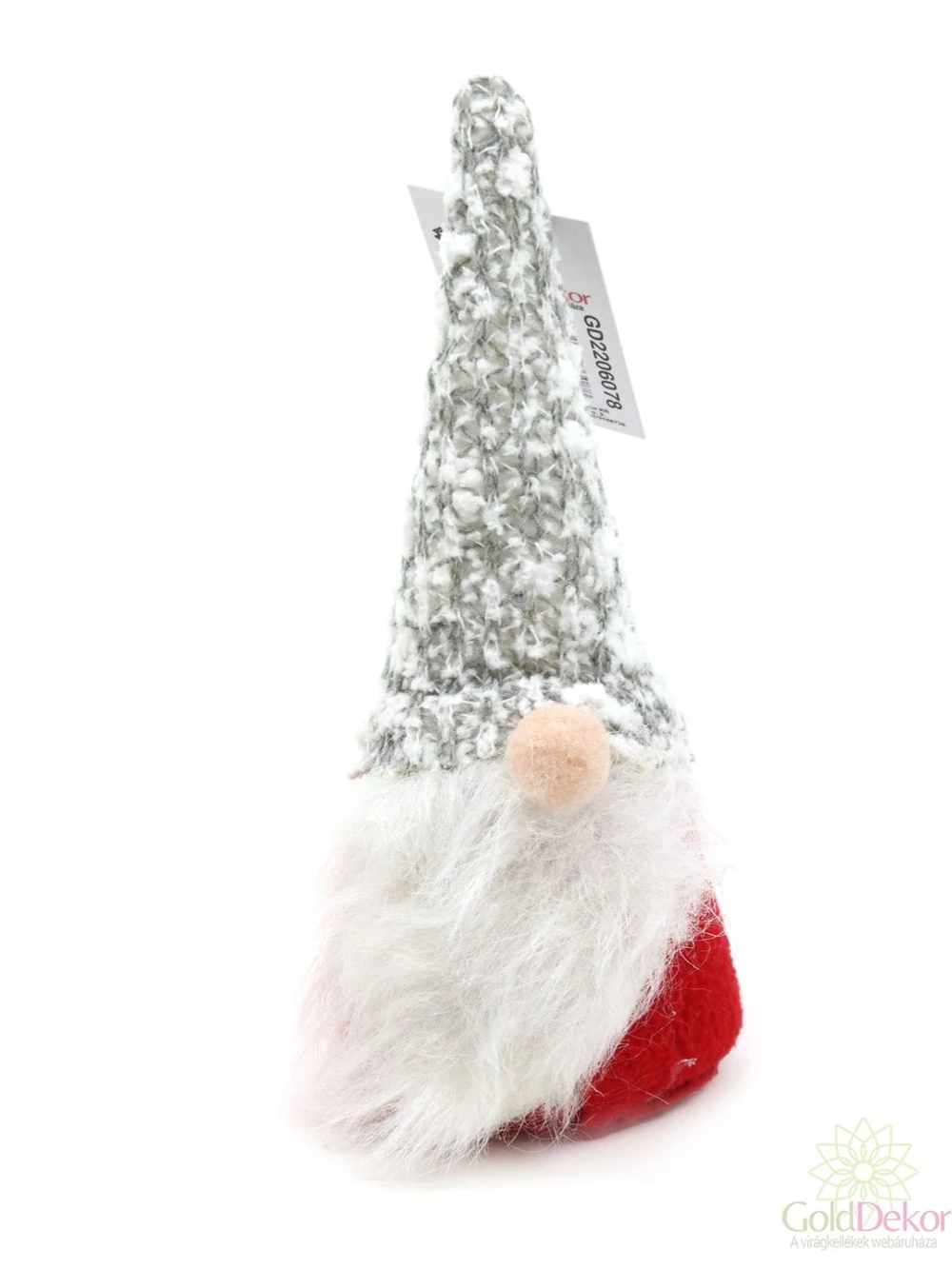 Filc manók 15,5 cm - Piros-szürke