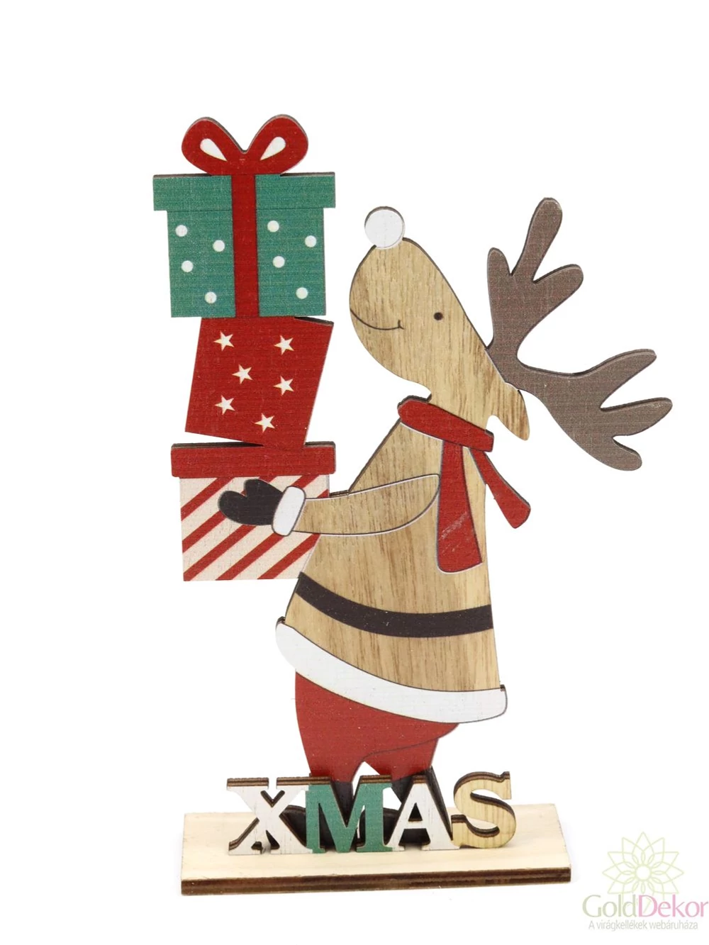 Fa talpas rénszarvas ajándékkal