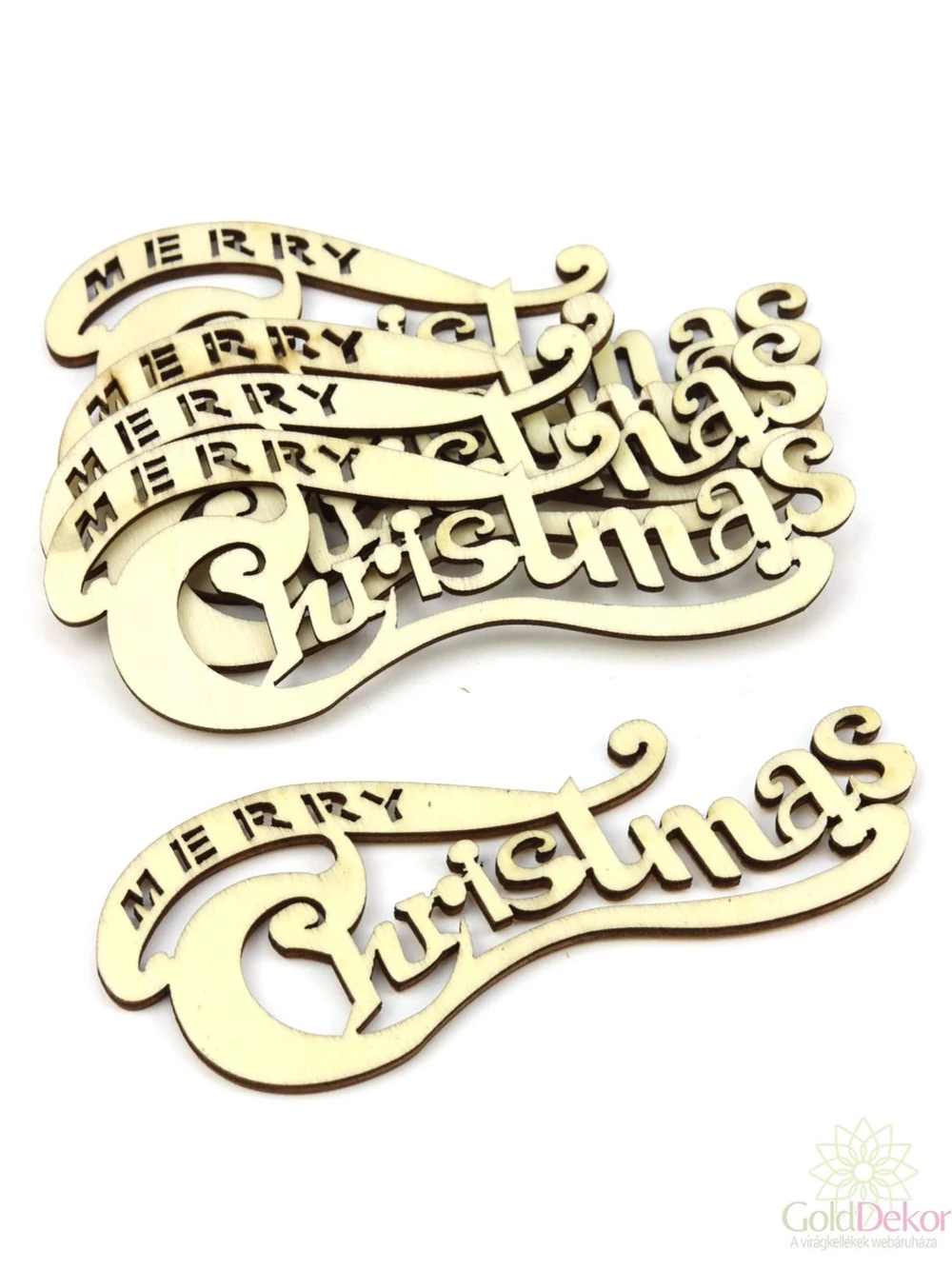Fa felirat Merry Christmas 10 cm