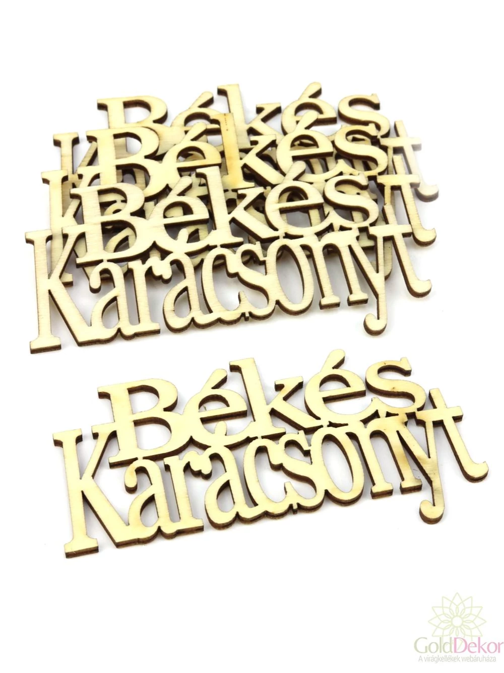 Fa felirat Békés Karácsonyt 10 cm