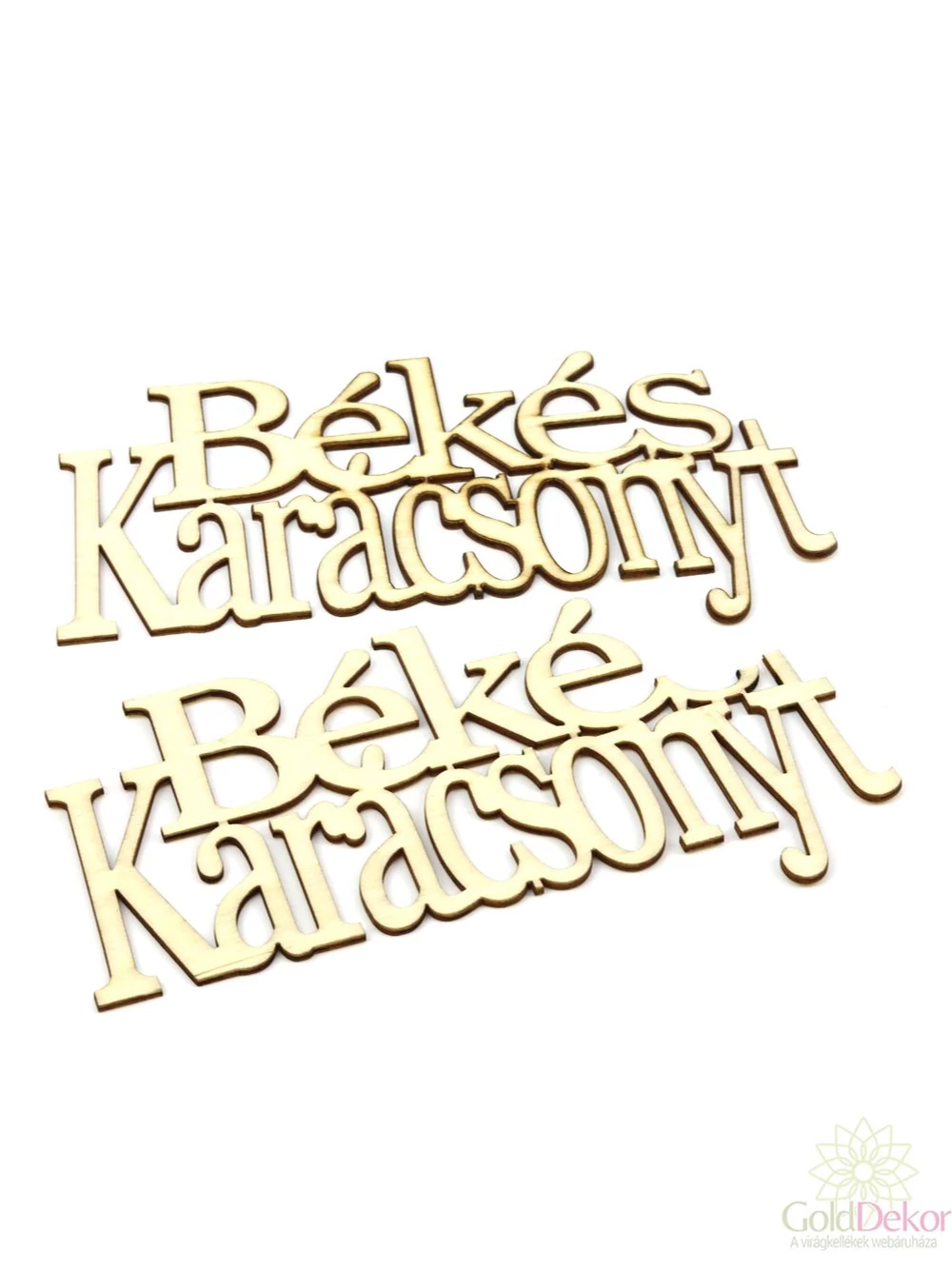 Fa felirat Békés Karácsonyt 19 cm