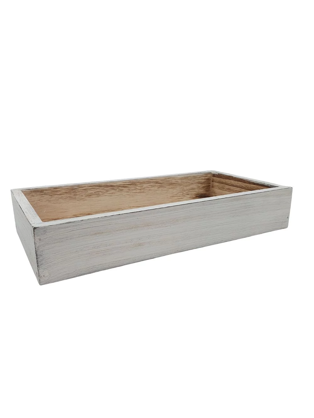 Lapos fa láda 30 cm - Fehér Lapos fa láda 30 cm - Fehér
