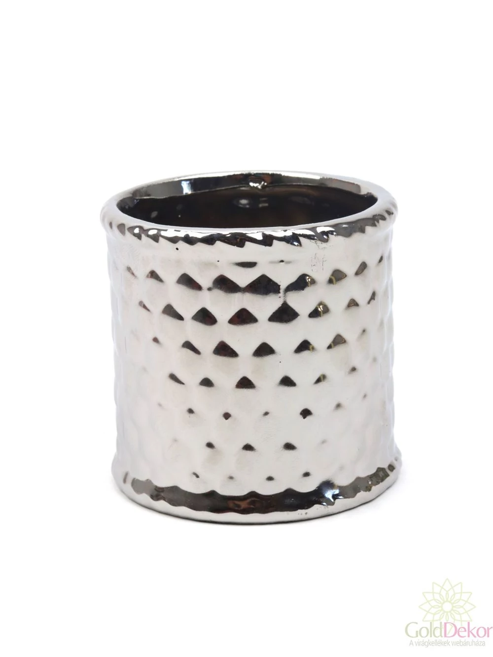 Méhsejt mintás metál kaspó - Ezüst