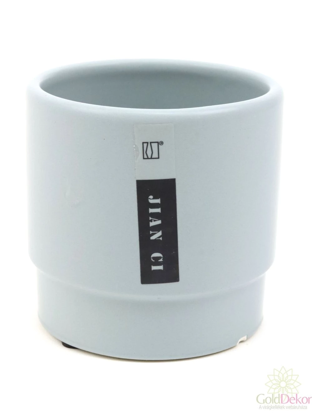 Felíratos szűkített kaspó - Szürke