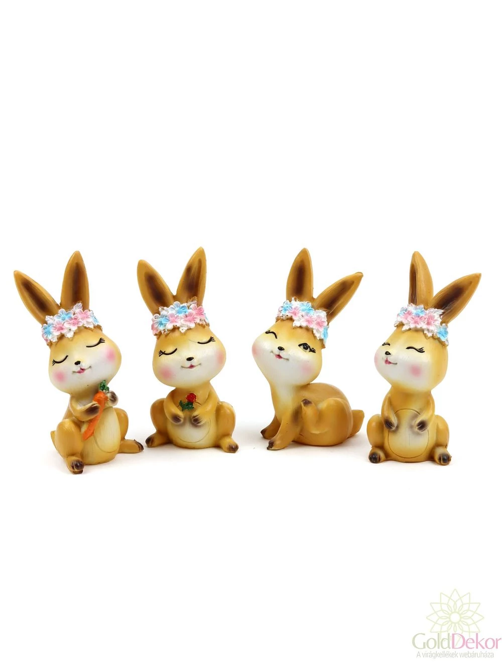 Virág koszorús nyuszi figura  Virág koszorús nyuszi figura