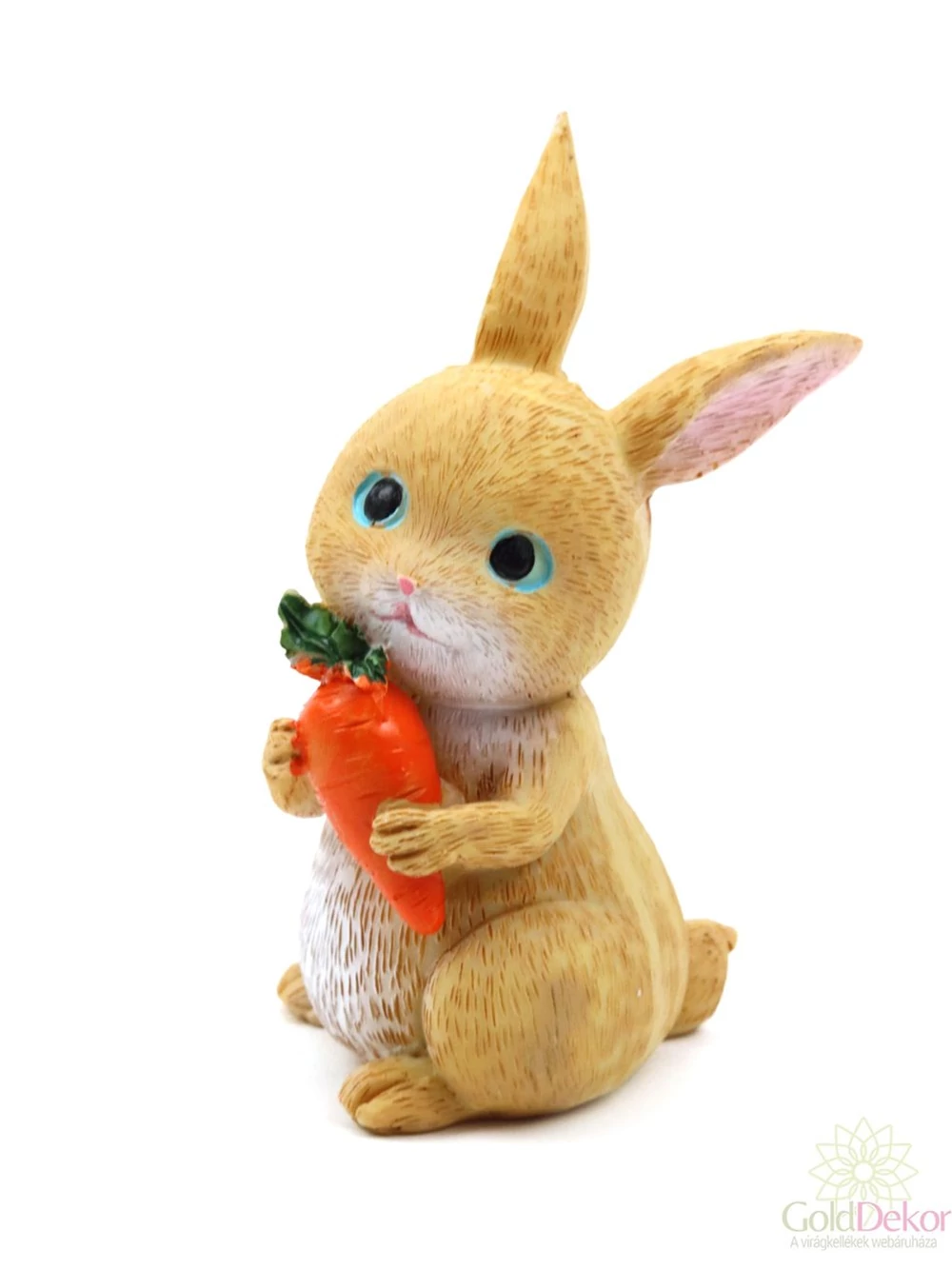 Kerek fejű nyuszi figura répával