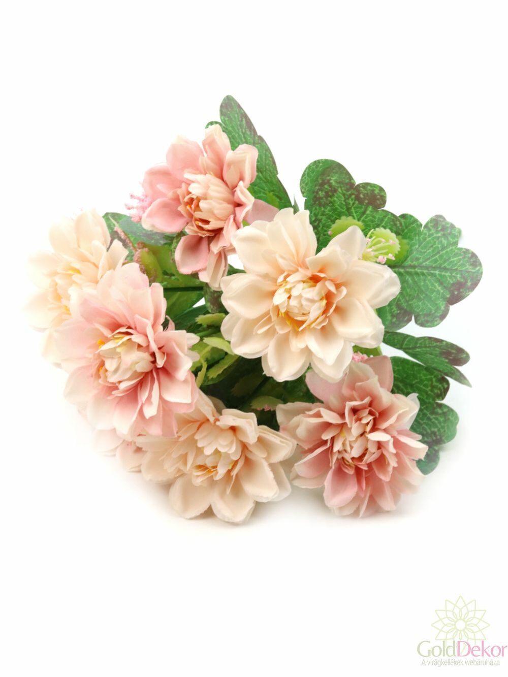 Gardenia csokor 7 fejes - Barack+rózsaszín