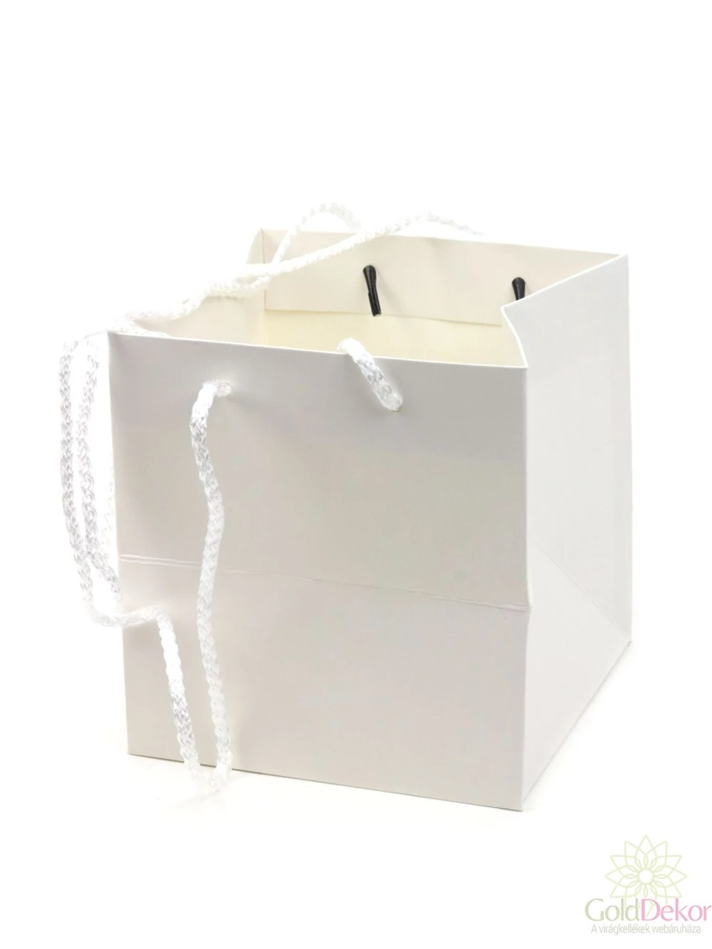Füles papír tasak 16 cm - Fehér