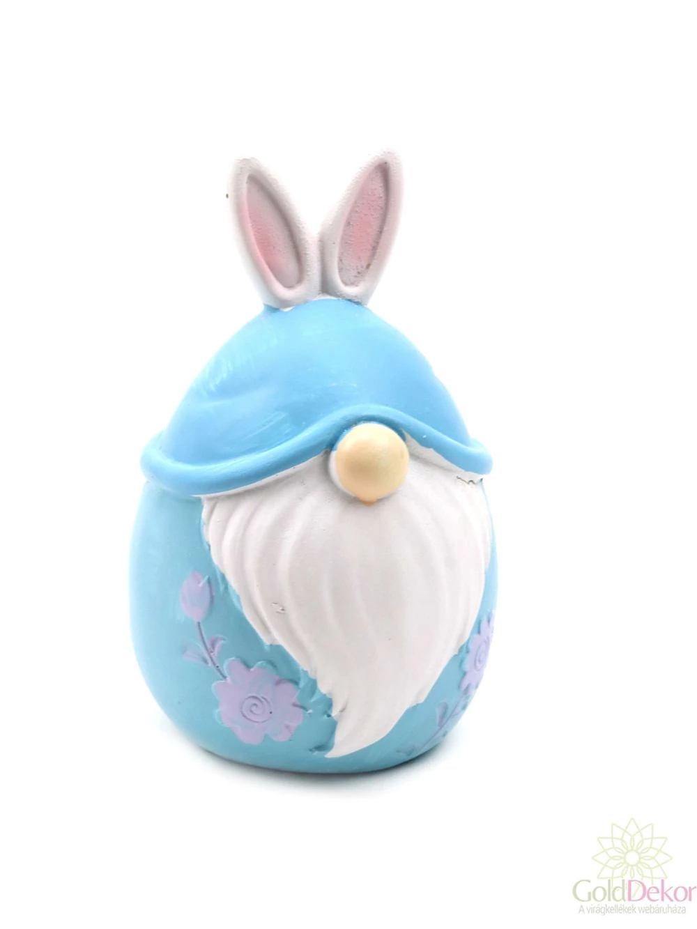 Nyuszifül sapkás manó figura - Kék