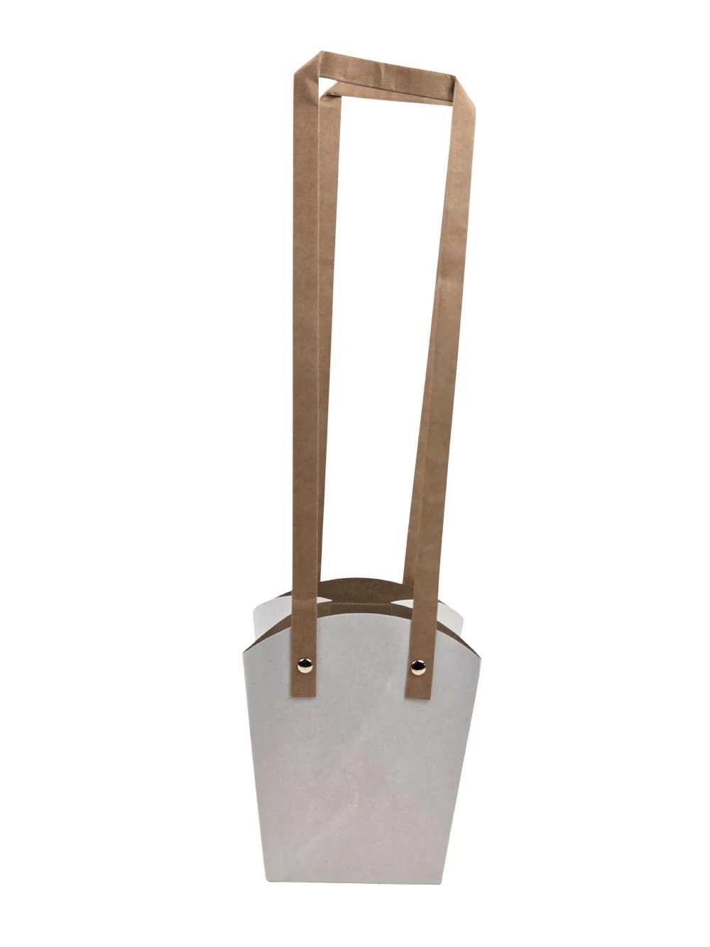 Papír füles virág tasak 13 cm - Fehér