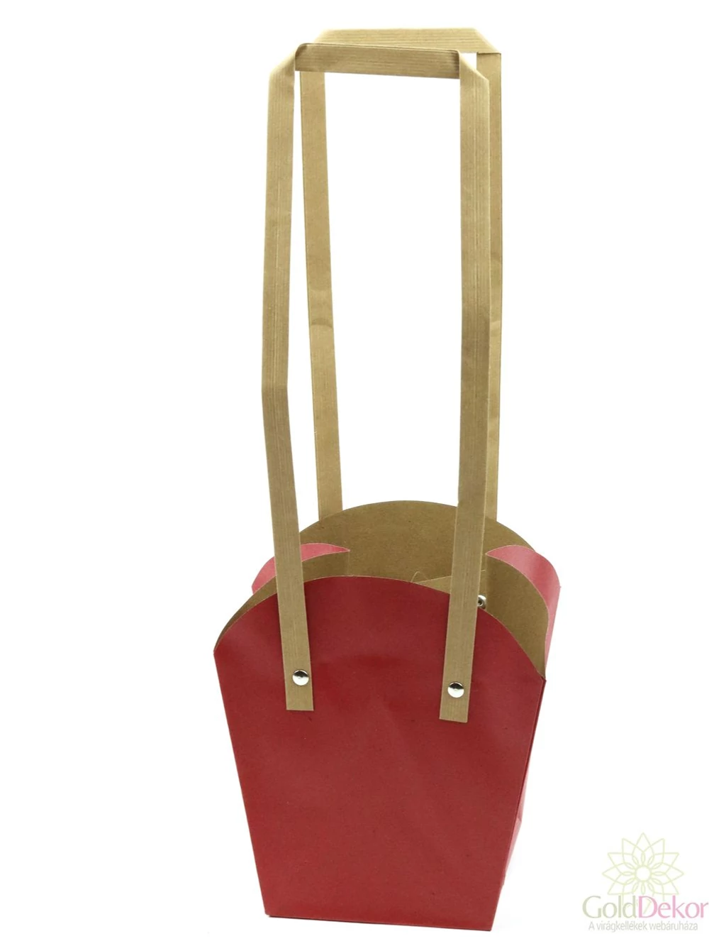 Papír füles virág tasak 16 cm - Bordó