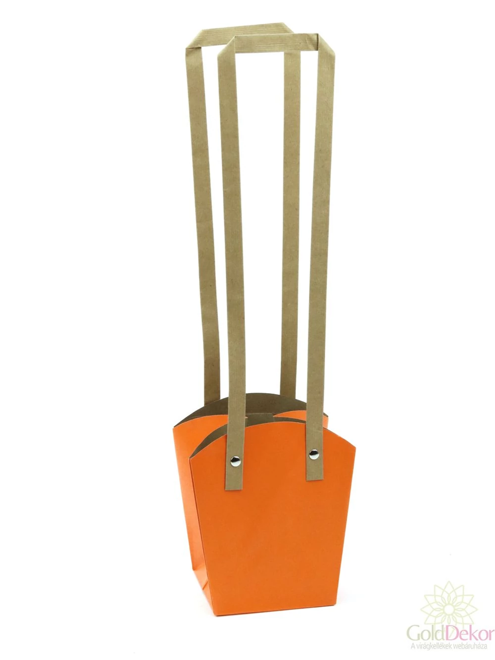 Papír füles virág tasak 13 cm - Narancs