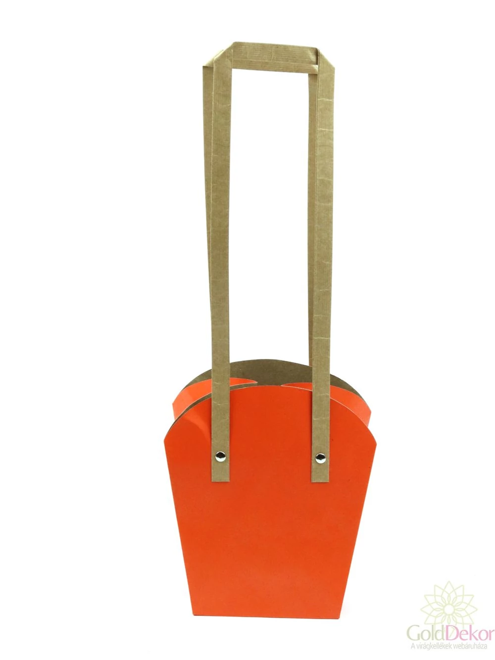 Papír füles virág tasak 16 cm - Narancs