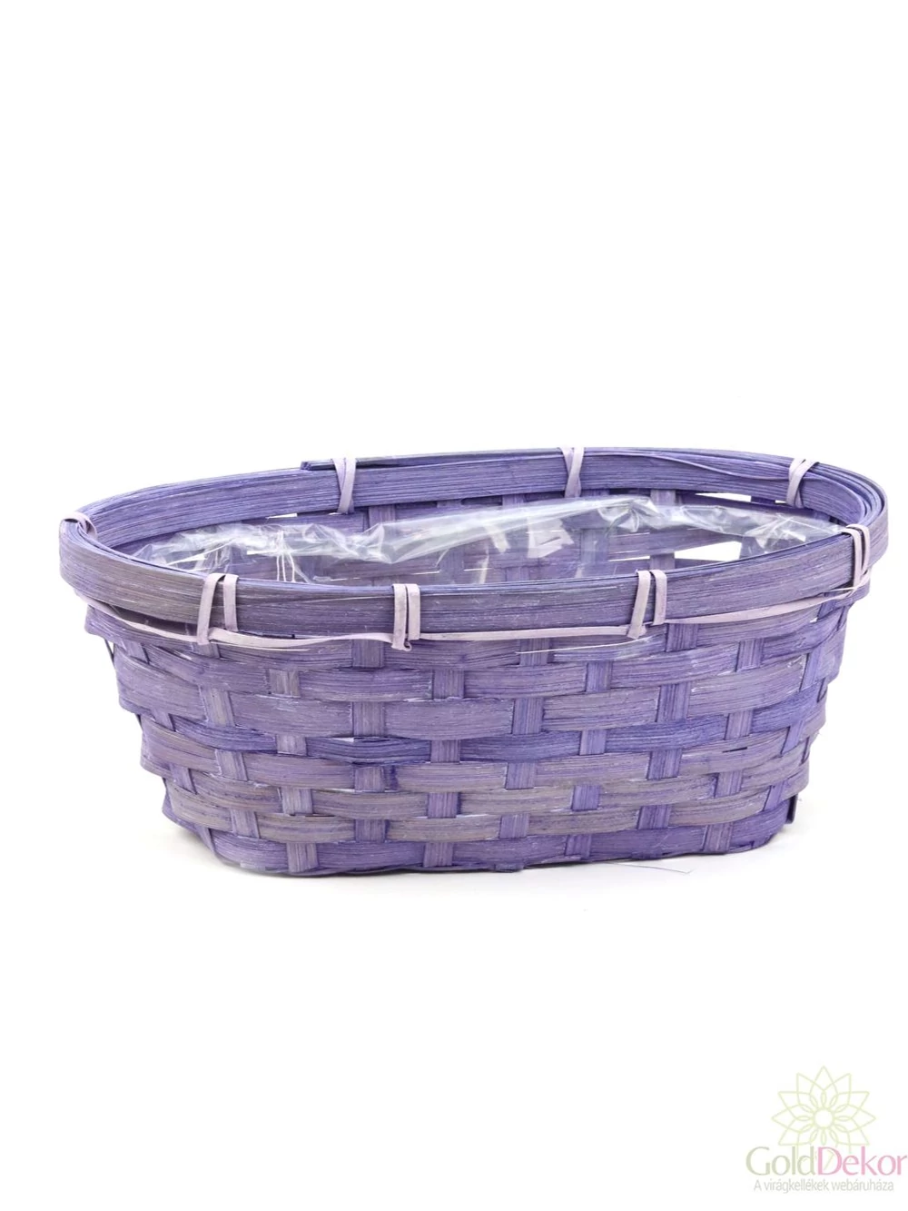 Színes bambusz kosár ovál 24 cm - Lila