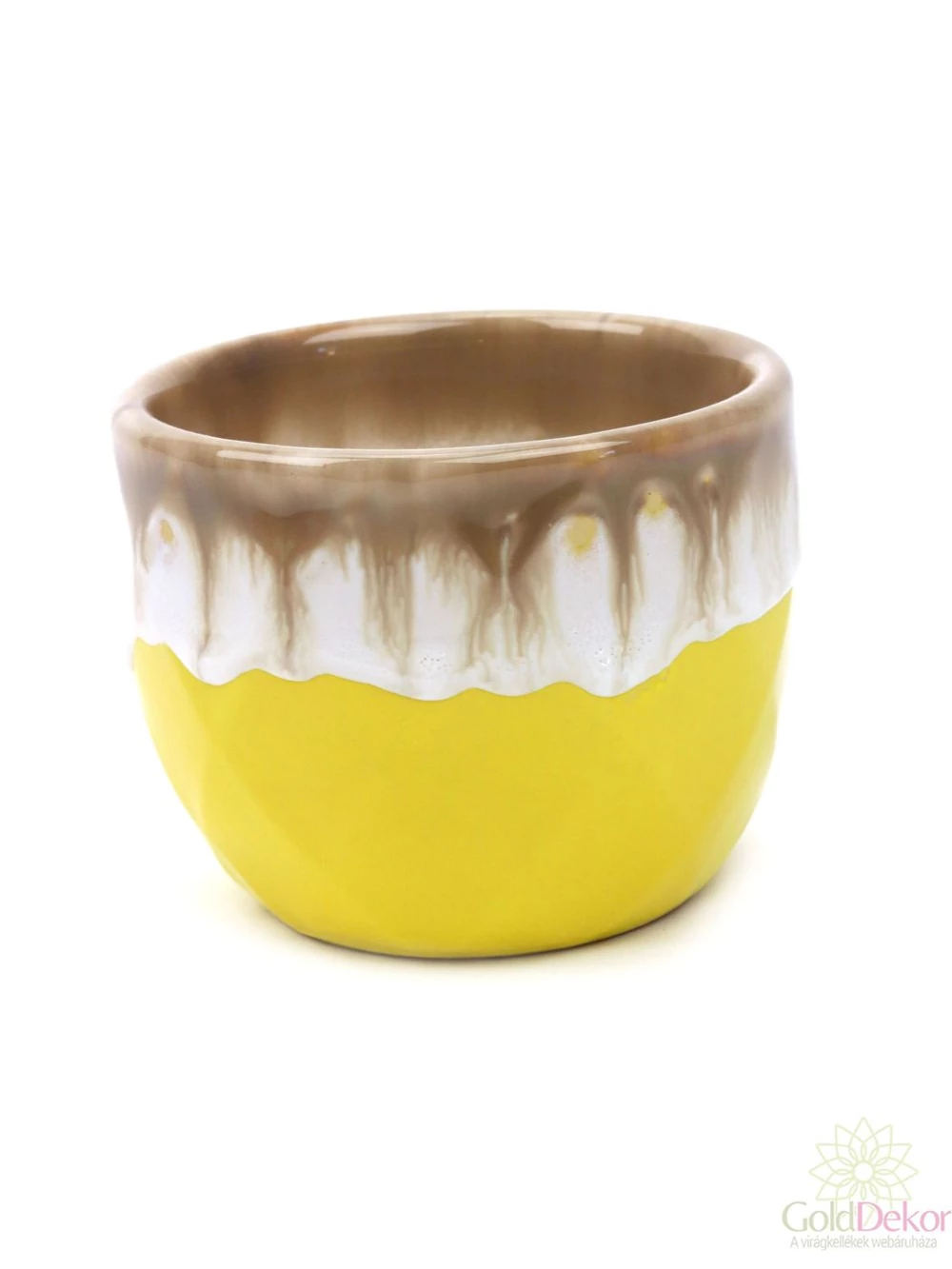 Mártott peremes kaspó C - Sárga