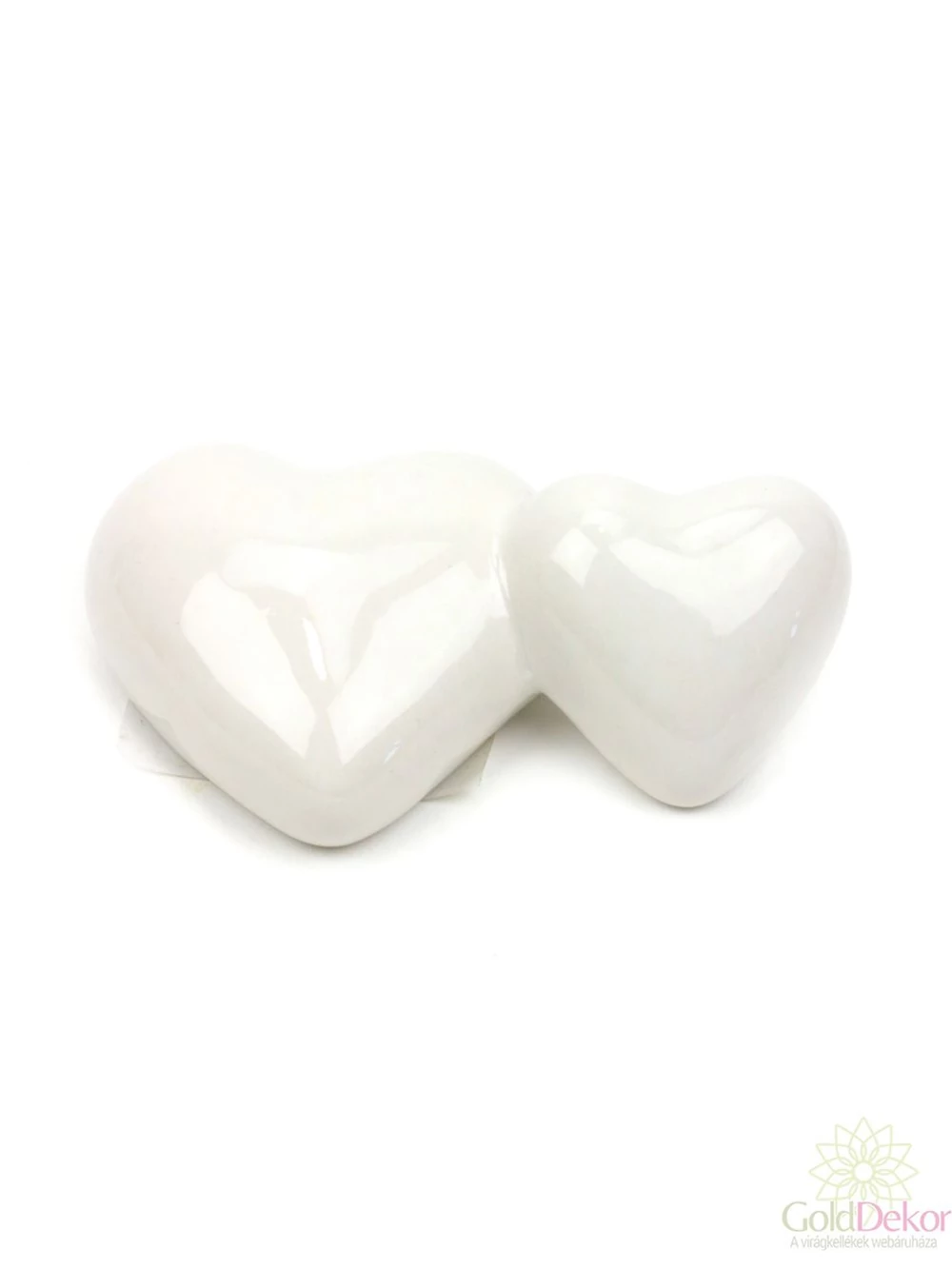 Kerámia szív pár - Fehér