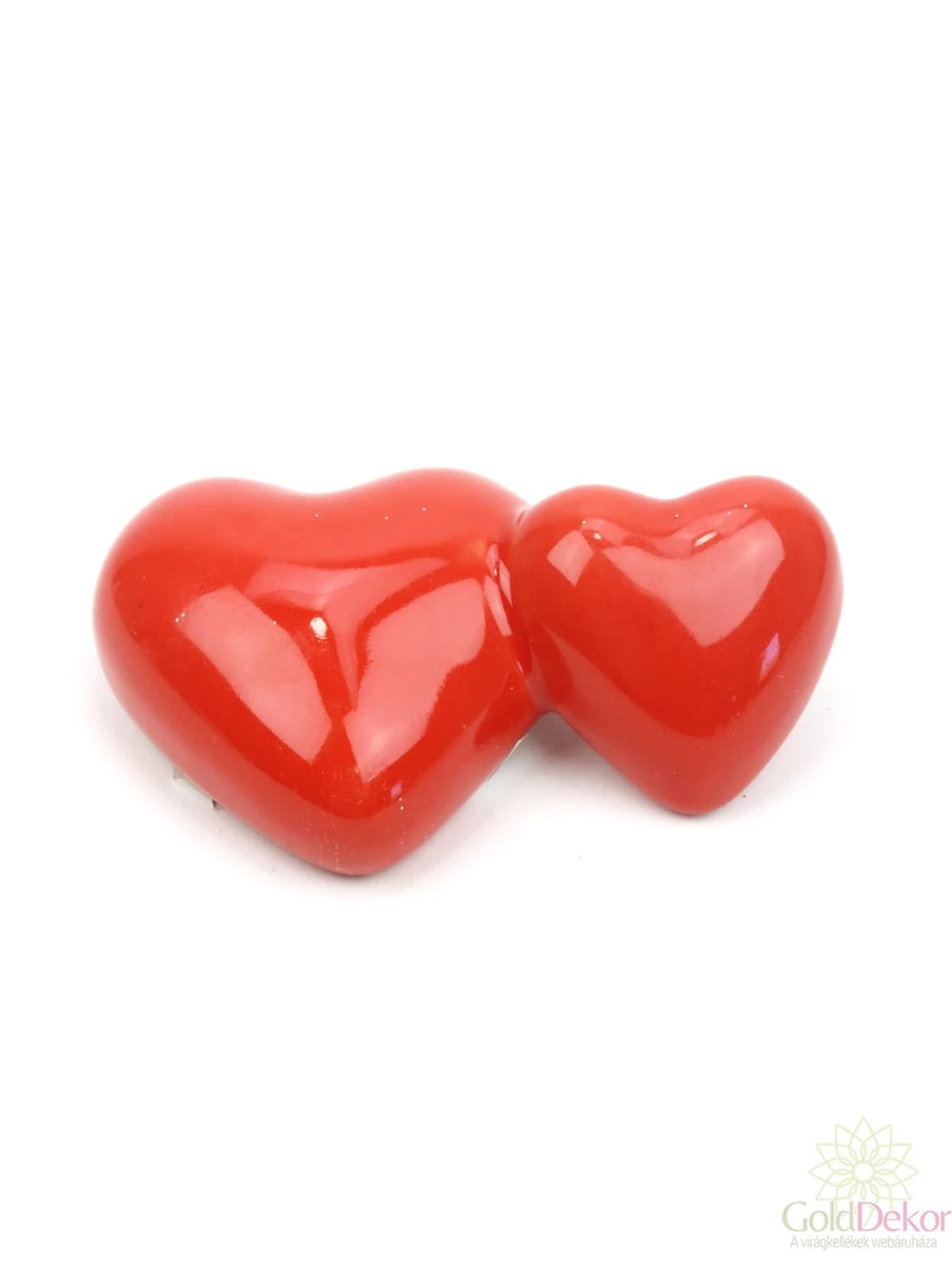 Kerámia szív pár - Piros