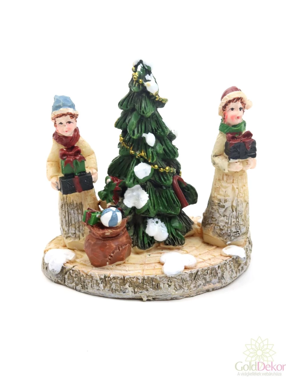 Téli falu figura - Karácsonyfás
