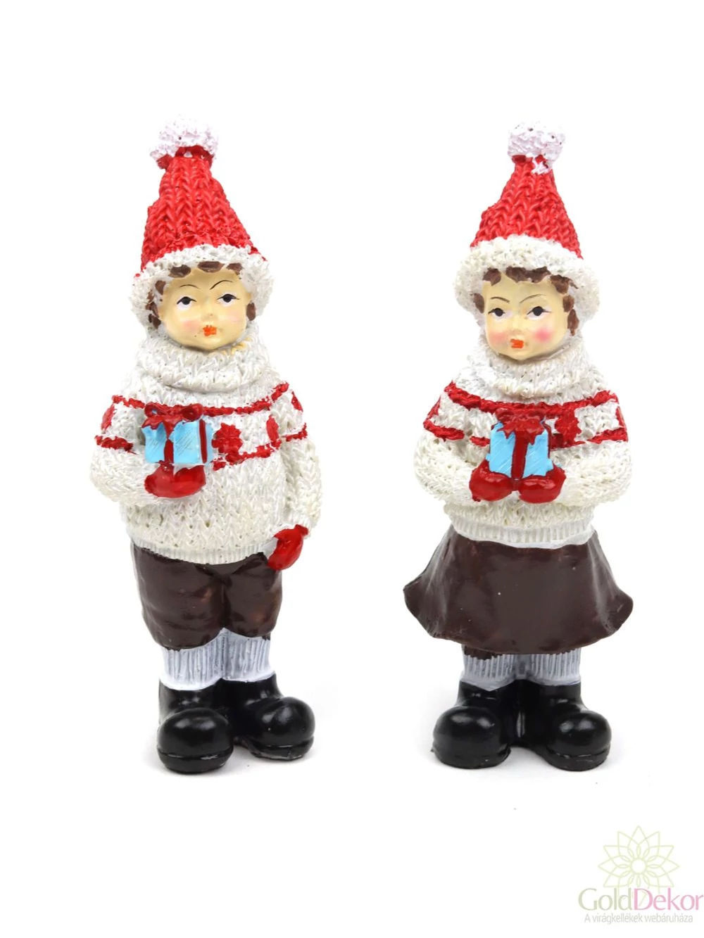 Kötött ruhás karácsonyi gyerekek kicsi - Álló piros 