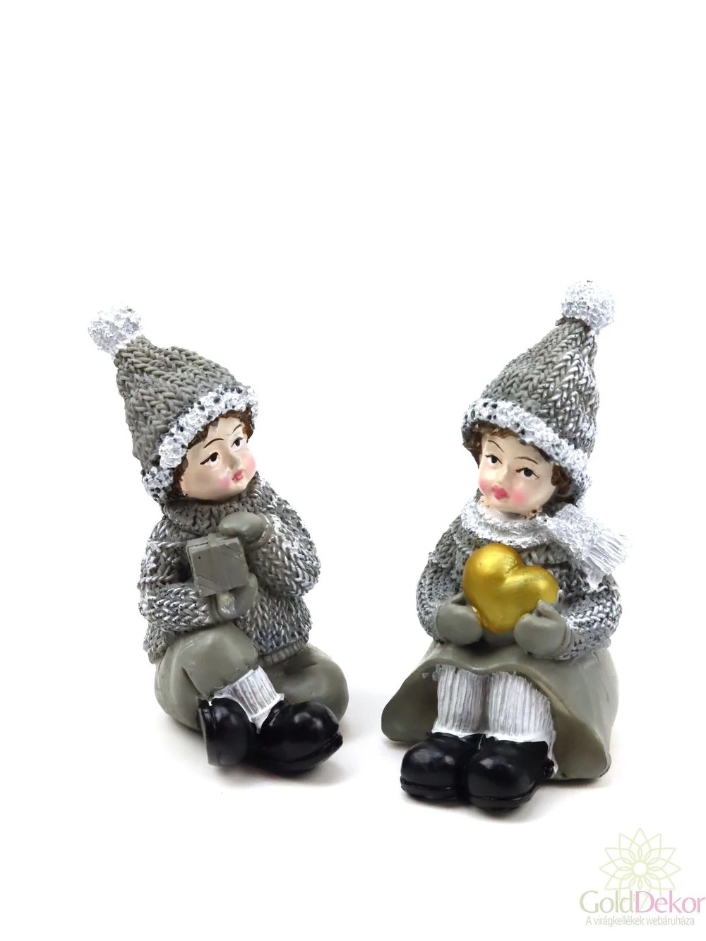 Kötött ruhás karácsonyi gyerekek - Ülő szürke